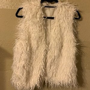 Faux Mongolian wool vest.